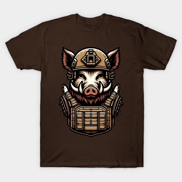 Tactical Wild Boar Adventure Tee: Unleash the Beast Within T-Shirt by Rawlifegraphic